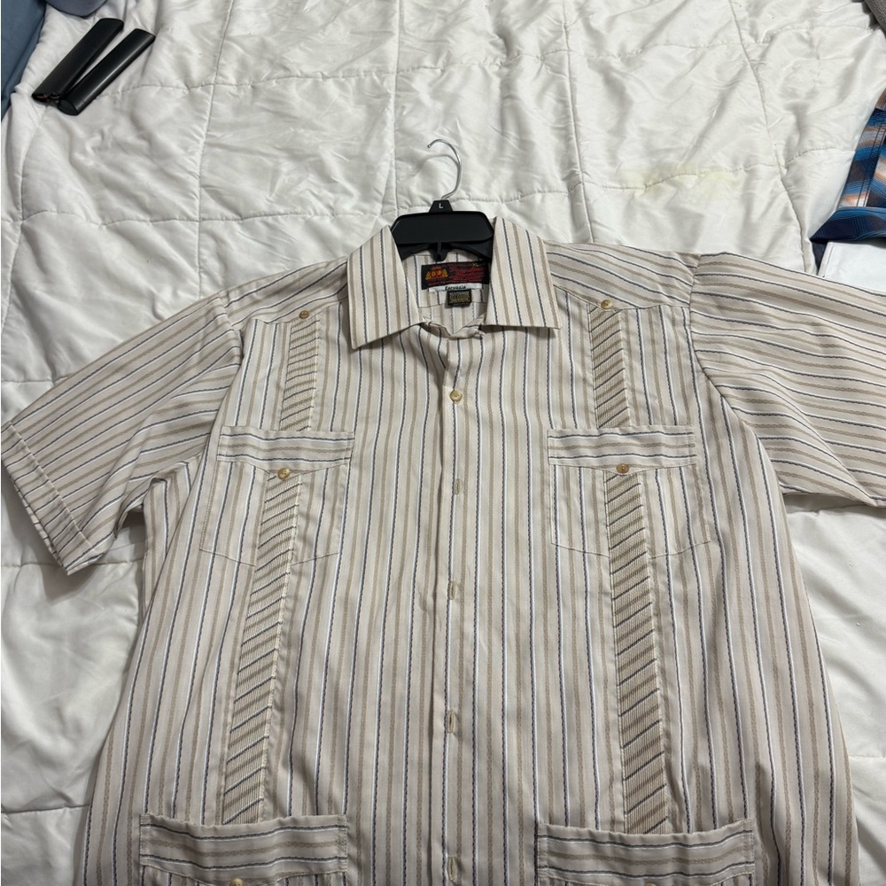 Guayaberas Yucatecas Striped Button-Up Shirt